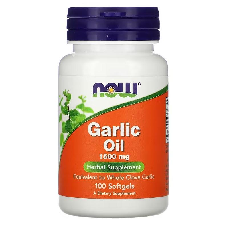Натуральная добавка Now Foods Garlic Oil 1500 мг 100 капсул