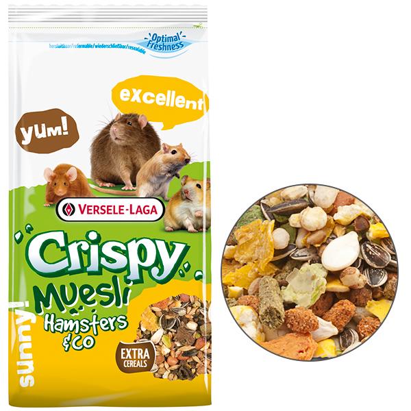 Корм для хомяков крыс мышей песчанок Versele-Laga Crispy Muesli Hamster 1 кг (617212) - фото 2