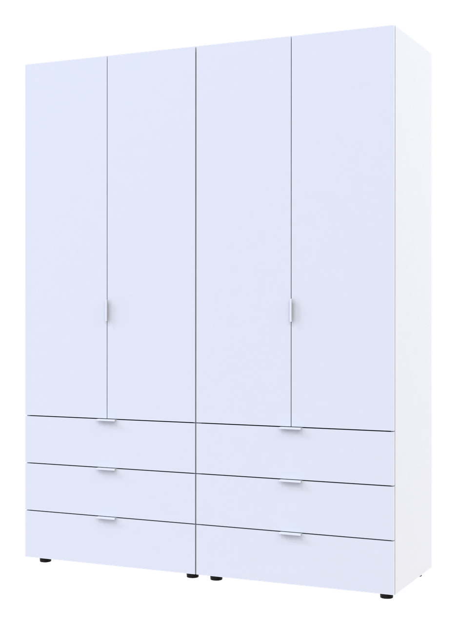 Шкаф распашной для одежды Doros Гелар 2+2 ДСП 155х49,5х203,4 см Белый (42002117)