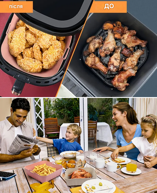 Форма силиконовая для аэрогриля ребристая мультипечи прямоугольная Красный (SAM-317) - фото 8