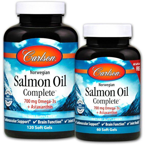 Жир лосося Carlson Labs Salmon Oil Complete 120+60 Soft Gels