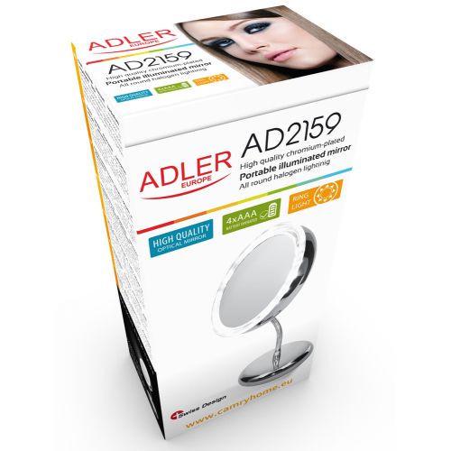 Зеркало косметическое Adler LED 15 см Silver (AD 2159) - фото 5