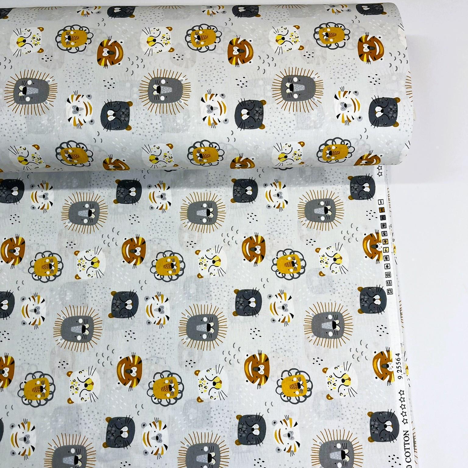 Ткань для постельного белья мордочки животных ранфорс 240 см (9/25564/4 01656)