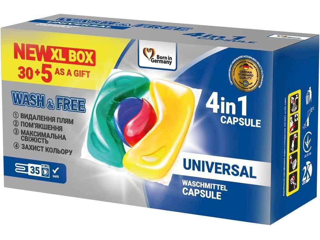 Капсулы для стирки Wash&Free Универсальные 35 шт. (878256)
