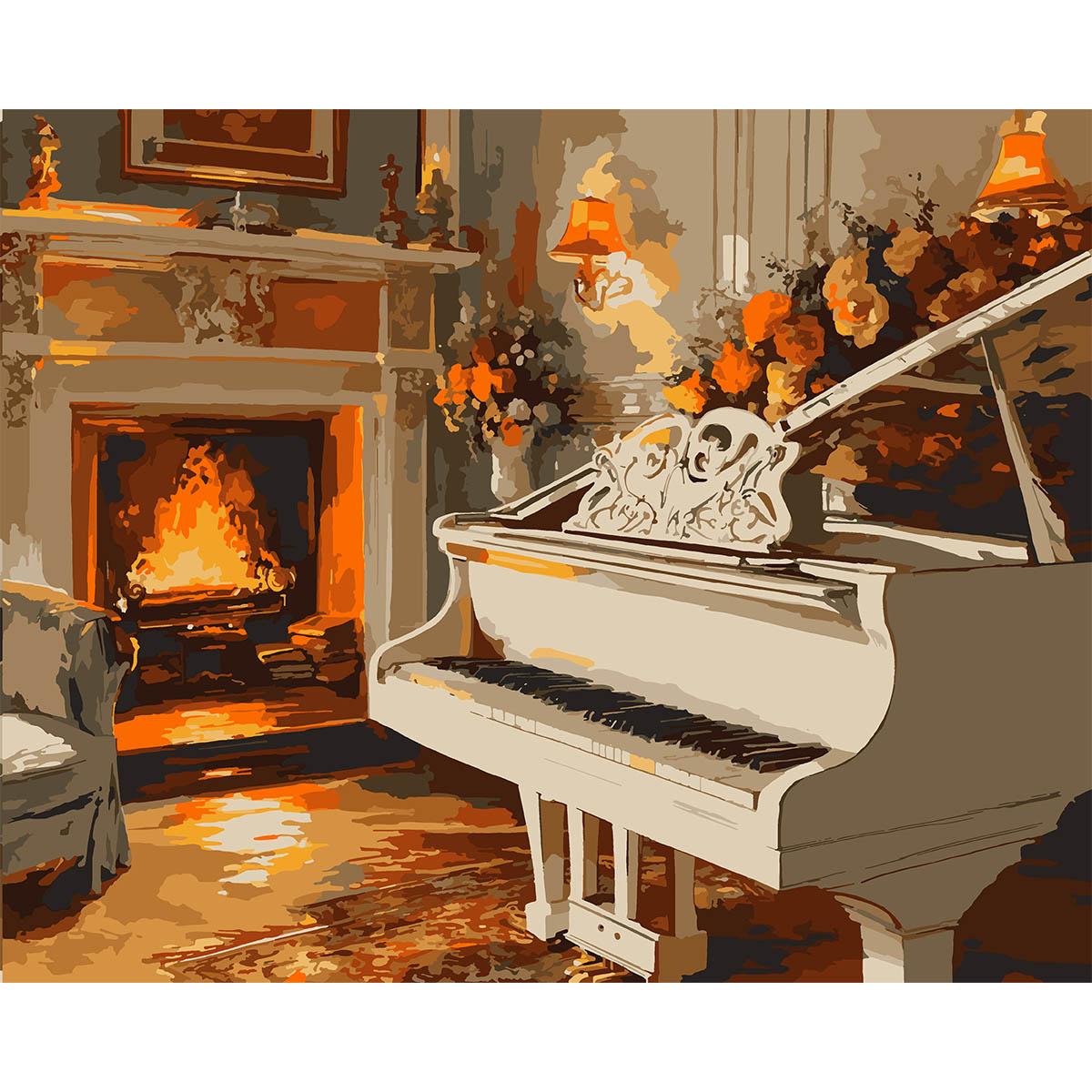 Картина по номерам Santi Белый рояль 40x50 см (Top-954860)