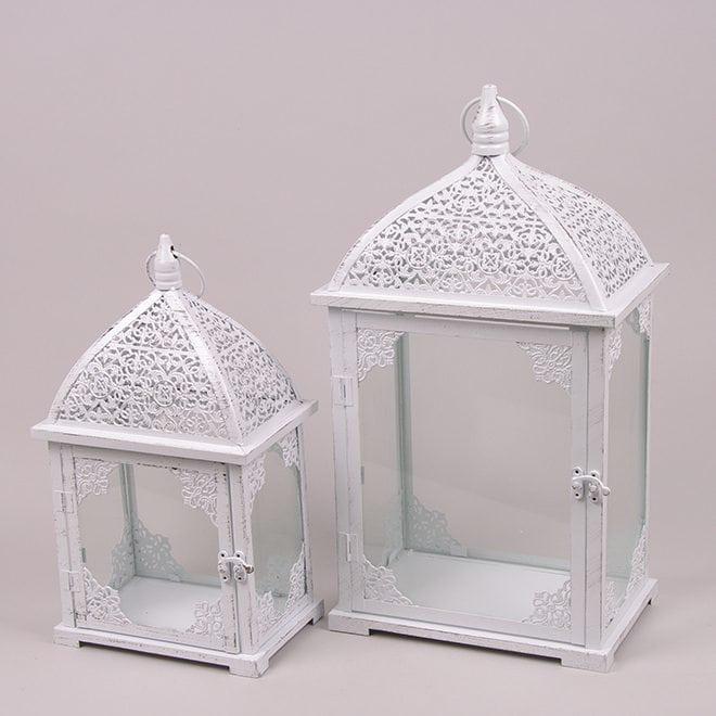 Комплект подсвечников-фонарей Flora 2 шт. Белый (9055)