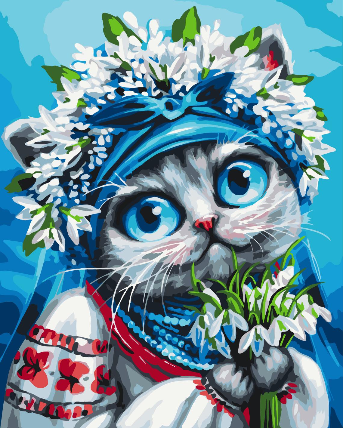 Картина по номерам Brushme Кошка которая несет весну 40x50 см (BS54258)