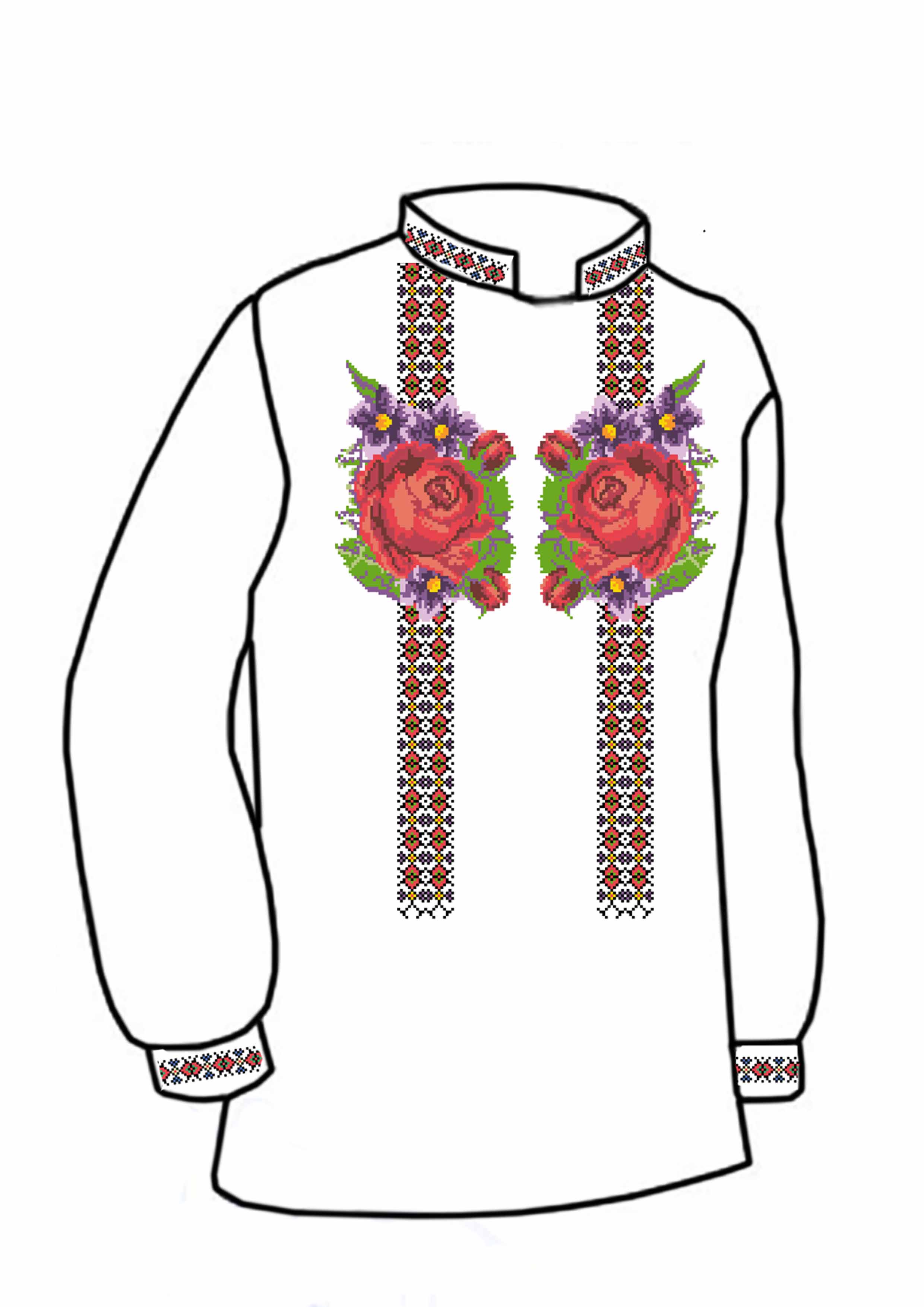 Заготовка для вишивки нитками або бісером сорочка СЧ-50 домоткане полотно Заготовка для вишивки нитками або бісером сорочка СЧ-50 домоткане полотно