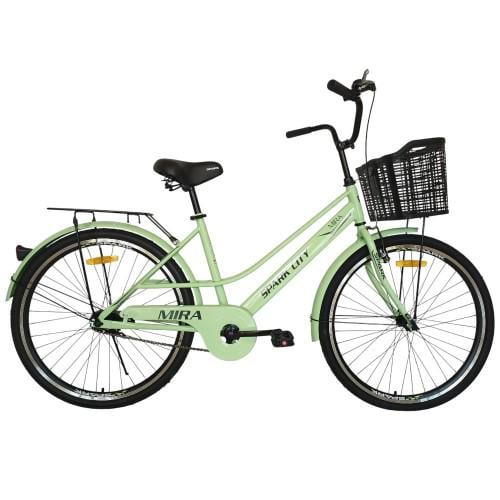 Велосипед Spark CITY MIRA колеса 26" сталева рама 17" з кошиком Світло-салатовий (000240023)