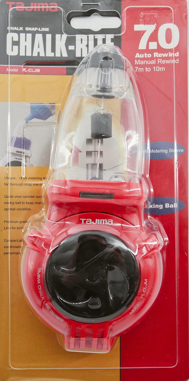 Шнур разметочный TAJIMA PL-CLJM автоматическая смотка/порошковые чернила 10 м (29710403) Шнур разметочный TAJIMA PL-CLJM автоматическая смотка/порошковые чернила 10 м (29710403)