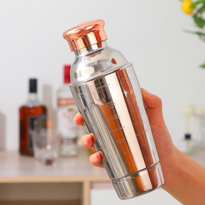 Шейкер для коктейлів Lesko FS7263 Rose Gold з нержавіючої сталі 600 мл (2662091743) - фото 2 Шейкер для коктейлів Lesko FS7263 Rose Gold з нержавіючої сталі 600 мл (2662091743) - фото 2