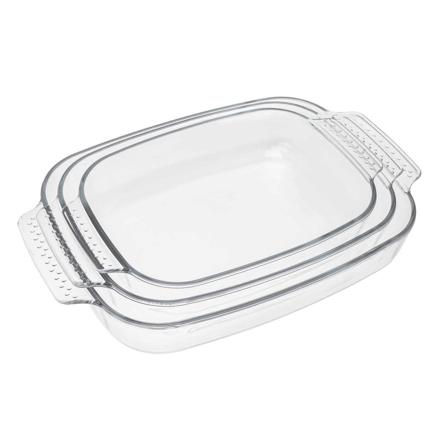 Формы для выпечки из жаропрочного стекла для запекания с ручками Ristal 3,3/2,5/1,8 л - фото 3 Формы для выпечки из жаропрочного стекла для запекания с ручками Ristal 3,3/2,5/1,8 л - фото 3