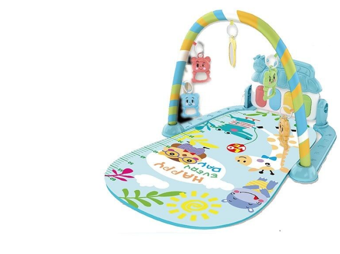 Развивающий коврик 518 A28 звук подсветка пианино 5 подвесок ростомер в коробке (OR00001357)