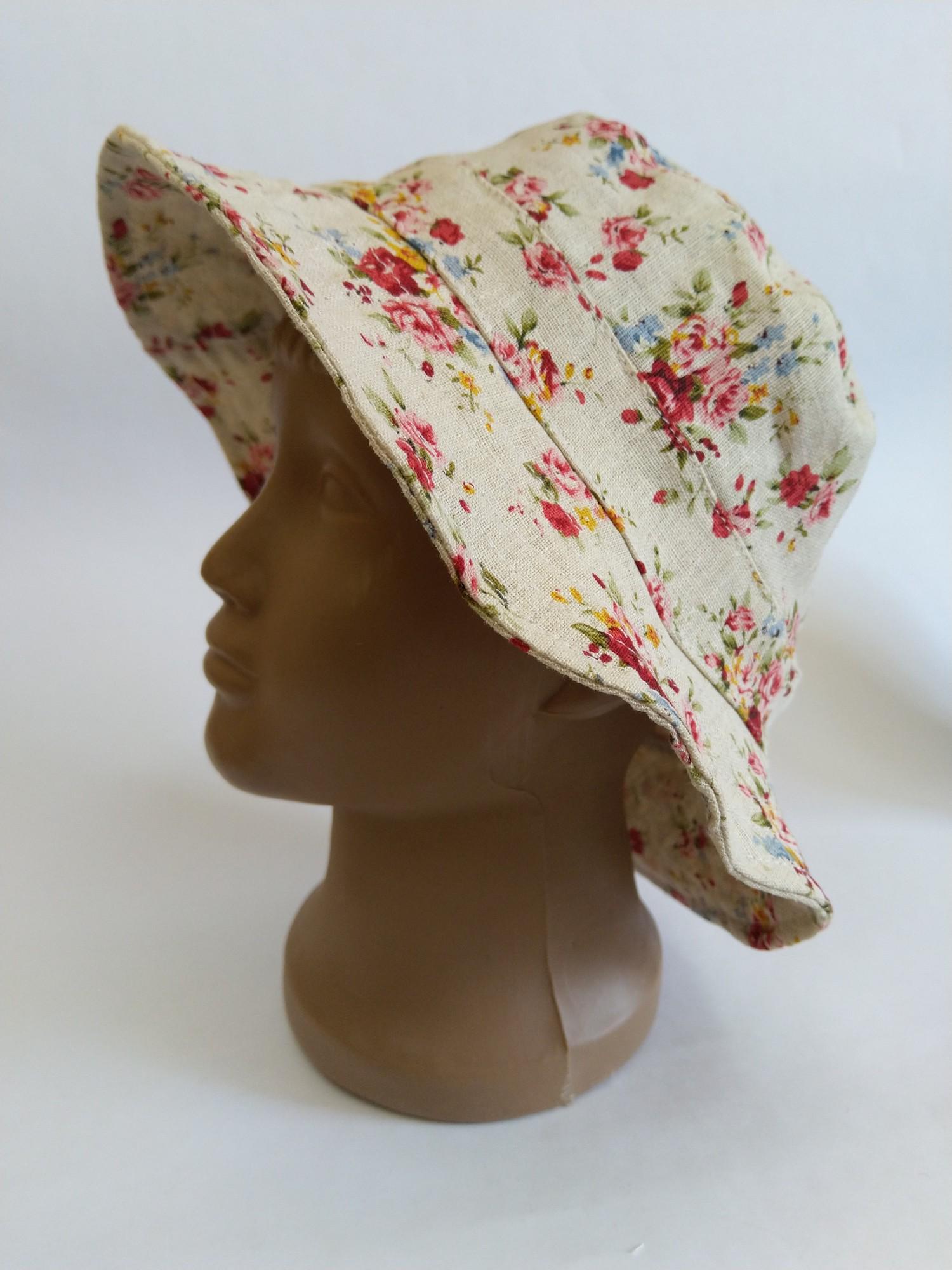 Панама-капелюш Lider Дрібна квіточка бавовна 56-58 см Пісочний (25106333)