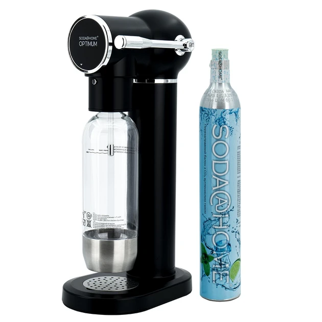 Сифон для газування води та напоїв SODA@HOME OPTIMUM Black з балоном СО2