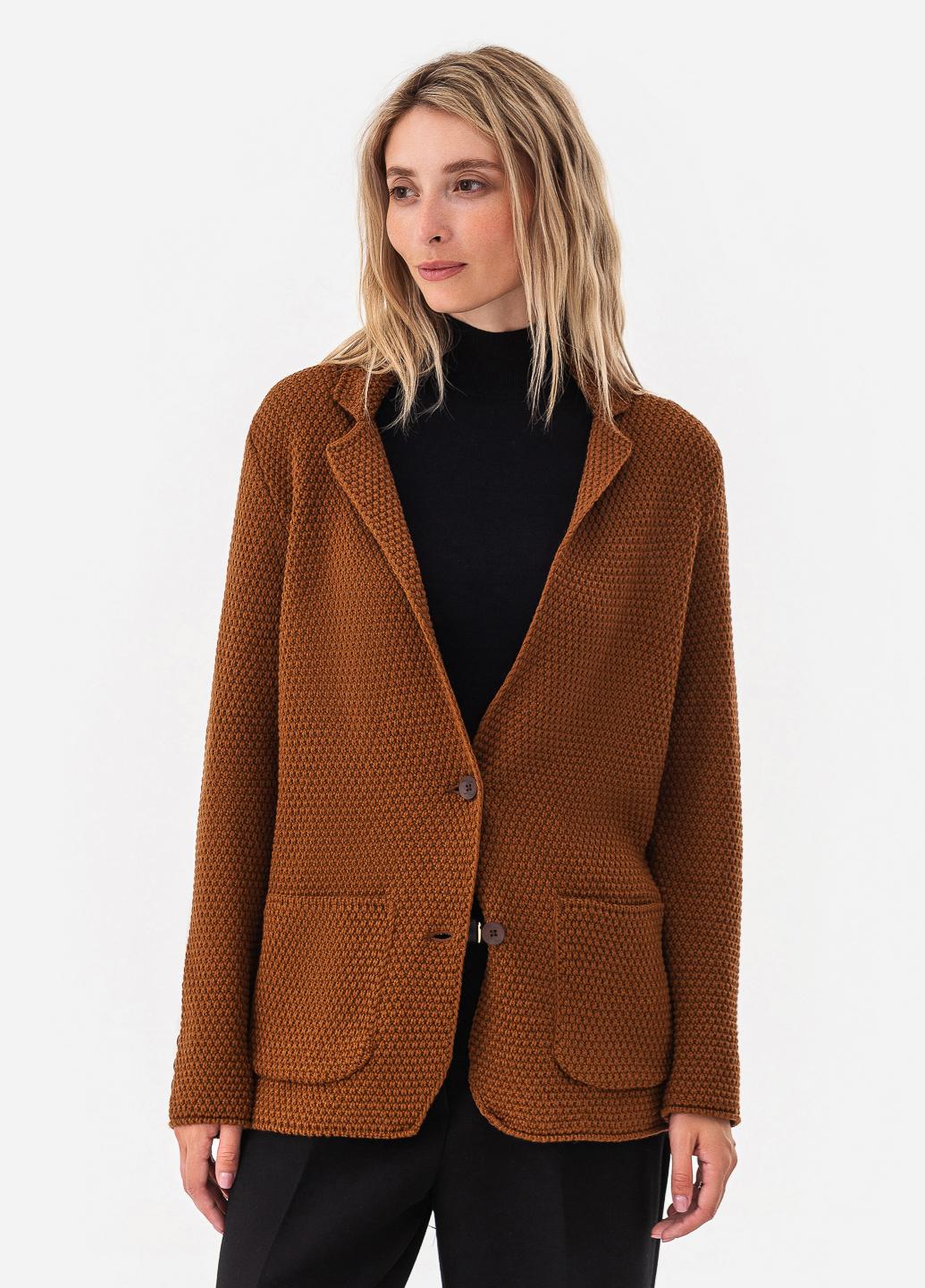 Піджак жіночий рисової в'язки SVTR р. 52-54 Коричневий (598) - фото 7 Піджак жіночий рисової в'язки SVTR р. 52-54 Коричневий (598) - фото 7