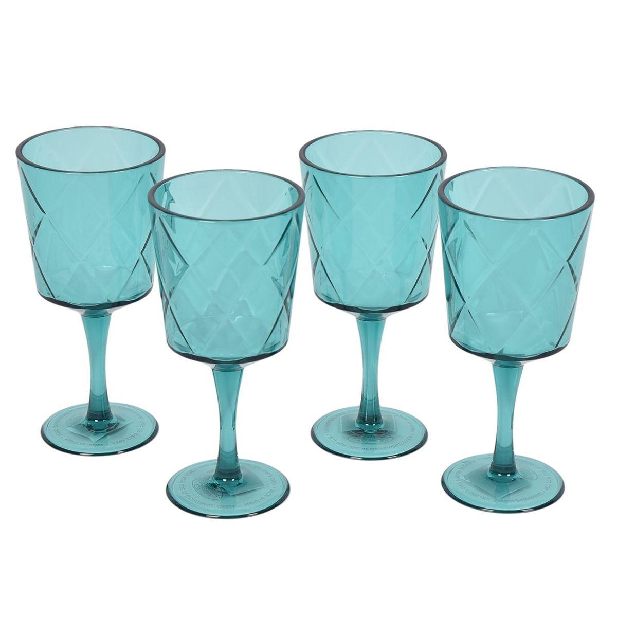 Набір келихів Certified International Алмазні грані із ромбоподібним візерунком 410 мл/4 шт. Червоний (20433-set) - фото 4 Набір келихів Certified International Алмазні грані із ромбоподібним візерунком 410 мл/4 шт. Червоний (20433-set) - фото 4