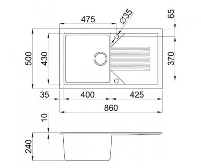 Мойка для кухни Adamant Novak (avena-06) 86х50х24 см - фото 3 Мойка для кухни Adamant Novak (avena-06) 86х50х24 см - фото 3