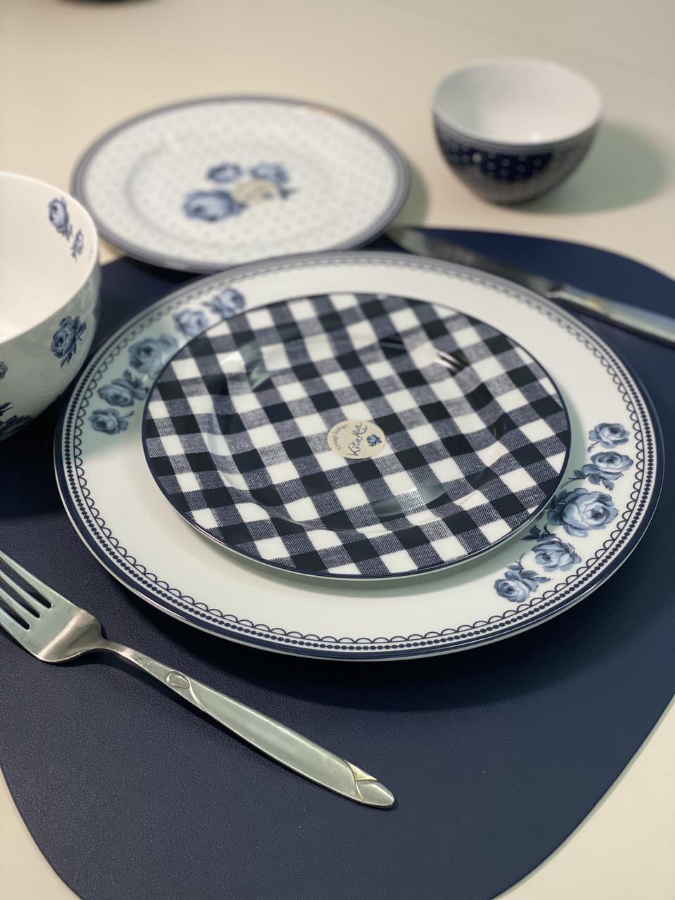 Тарелка Katie Alice Vintage Indigo Gingham клетка 19 см Синий/Белый (SP002-GI) - фото 4