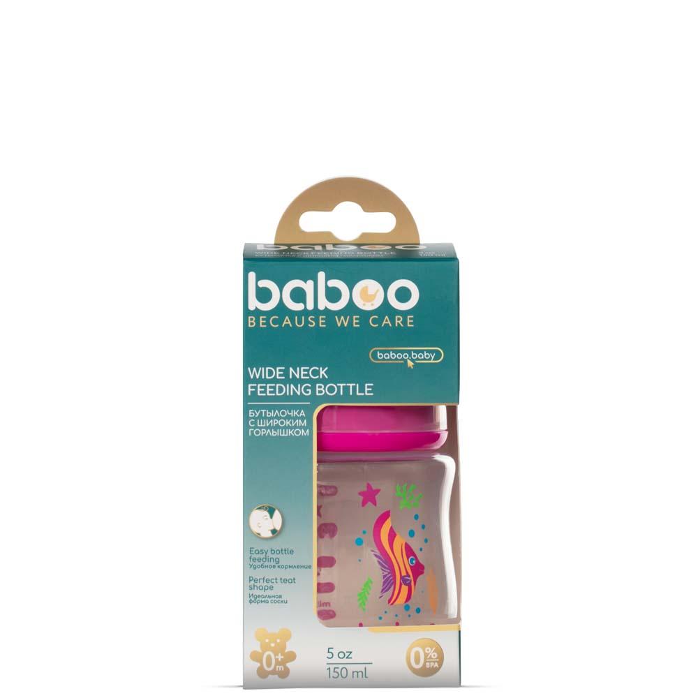 Бутылочка антиколиковая BABOO 3-113 Sea Life 0+ месяцев 150 мл Розовый (5057778031137) - фото 4