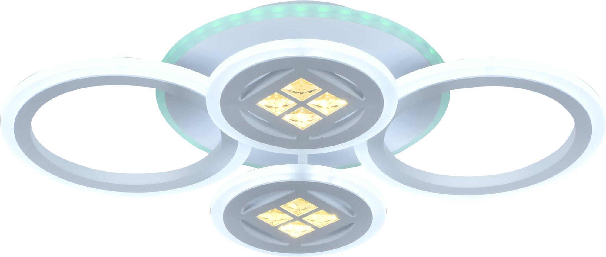 Люстра светодиодная Sirius LI8860/4A WH RGB 92W+7W акриловая