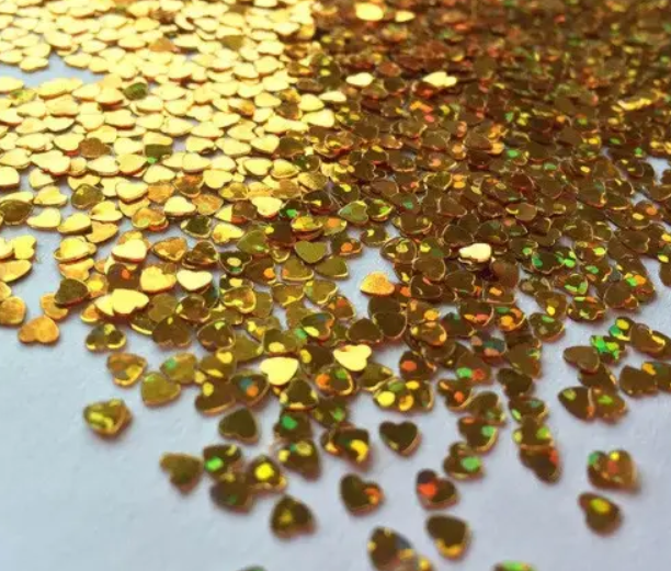 Метафан конфетти Сердечки маленькие 5 г Золотистый (1200/3)