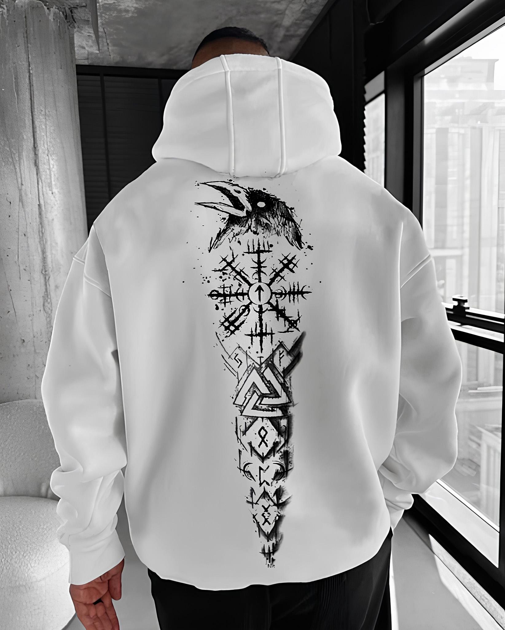 Худі оверсайз з ДТФ-принтом 66-539 XL Білий (37253)