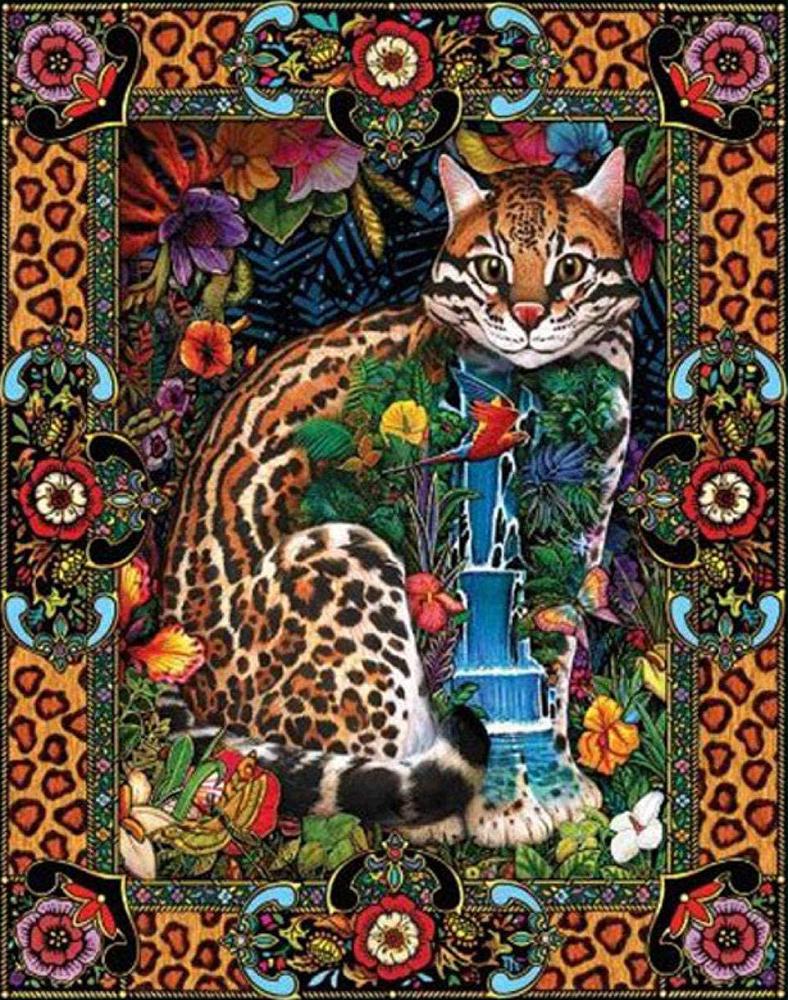 Алмазная мозаика Emerald Craft Тропический кот орнамент 30x40 см (18755)