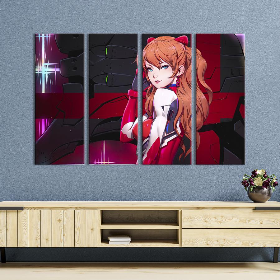 Картина на холсте Аниме-девушка Аска Лэнгли Сорью 149x93 см (1459-41)