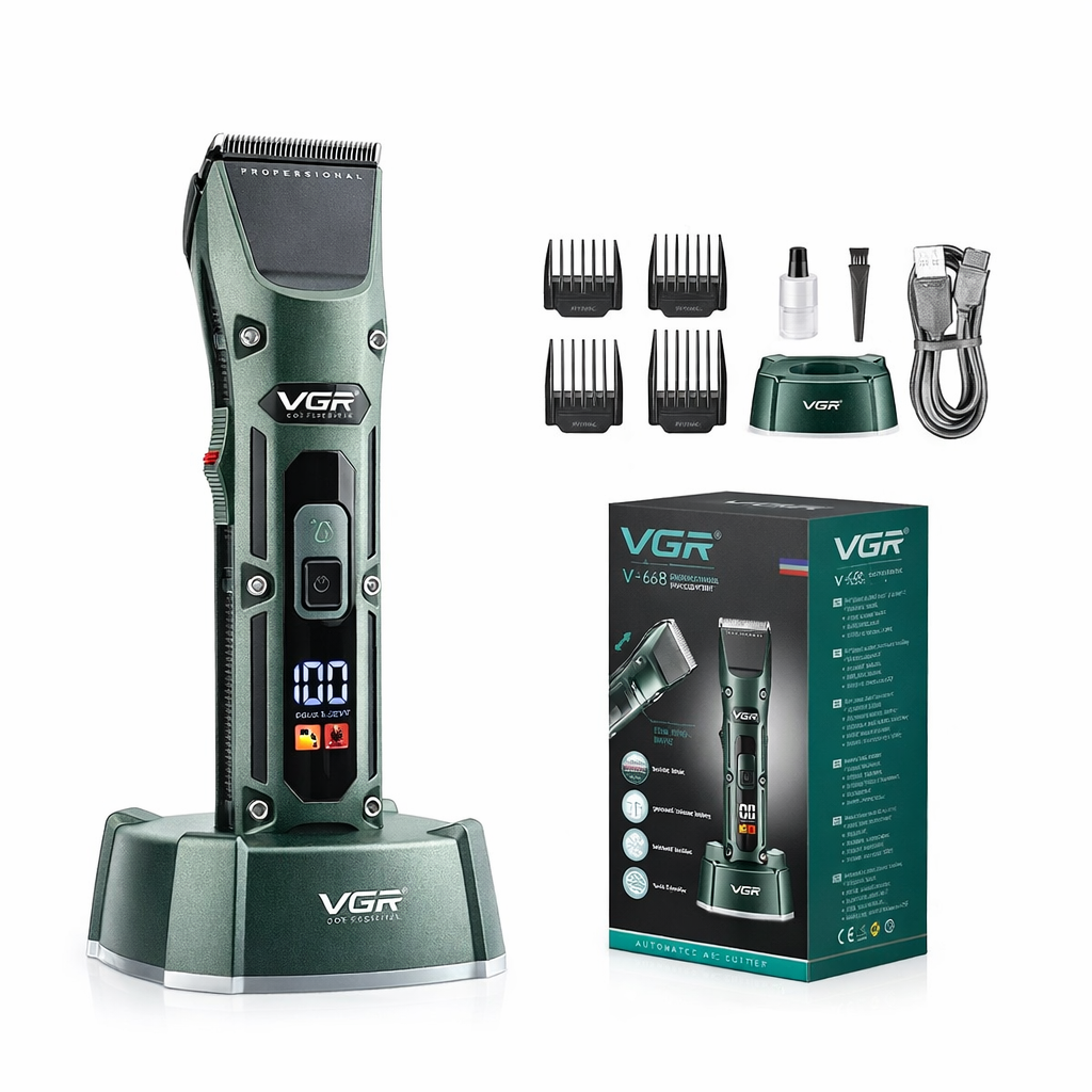 Машинка для стрижки аккумуляторная VGR V-696 Turbo для волос/бороды беспроводная/LED-дисплей 6400 об/мин (33484033) Машинка для стрижки аккумуляторная VGR V-696 Turbo для волос/бороды беспроводная/LED-дисплей 6400 об/мин (33484033)