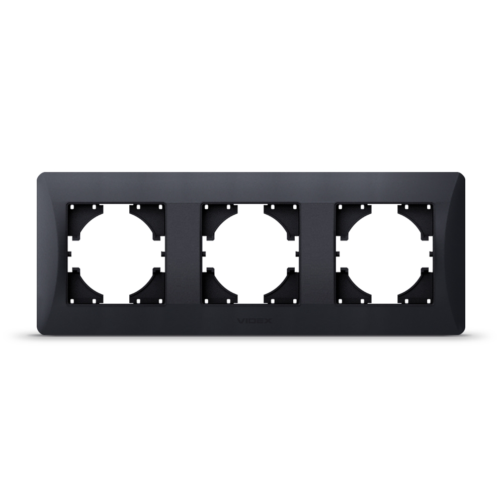 Рамка Videx Binera на 3 місця горизонтальна Чорний графіт Рамка Videx Binera на 3 місця горизонтальна Чорний графіт