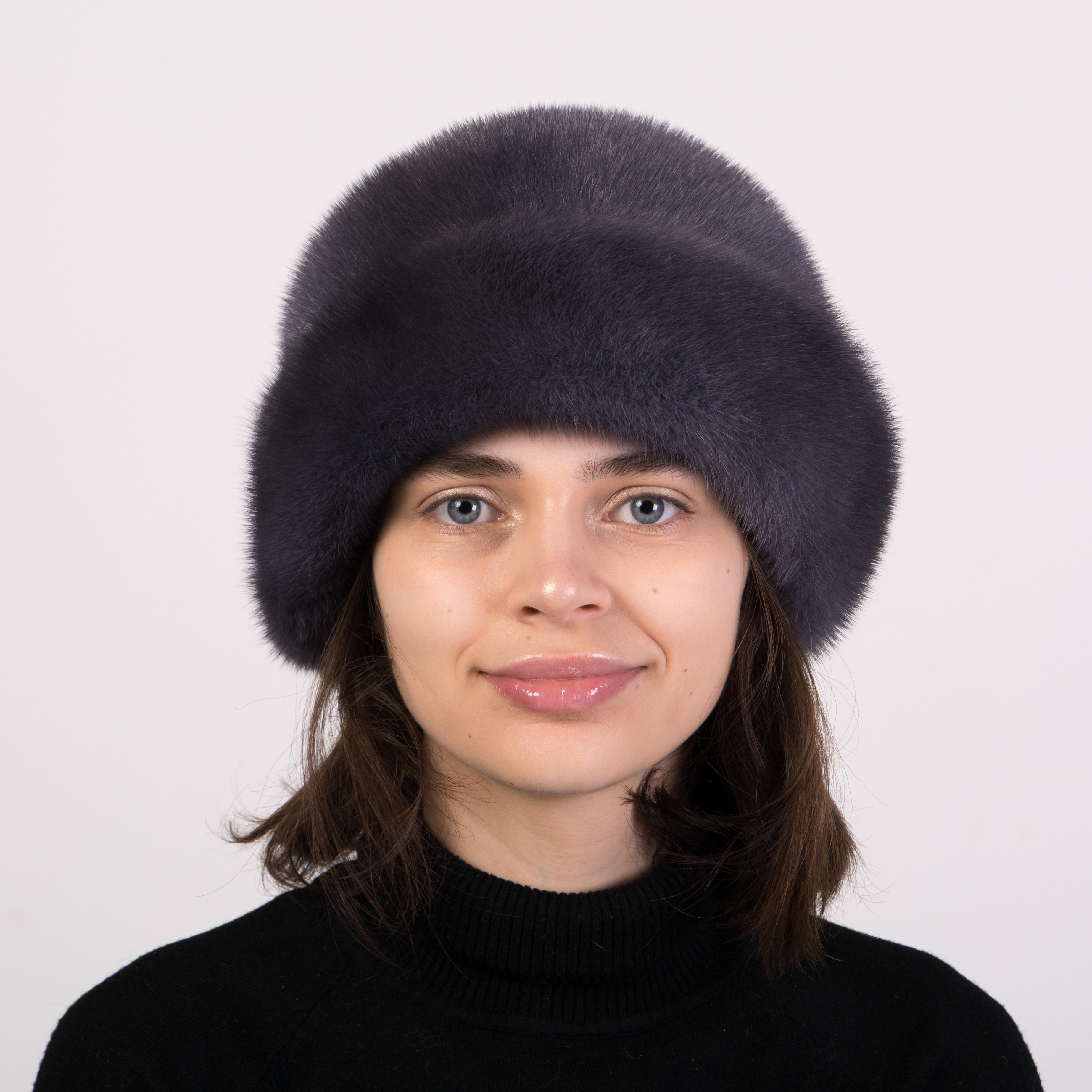 Шляпа женская зимняя Меховой стиль Роза M-L Ирис (012/E)