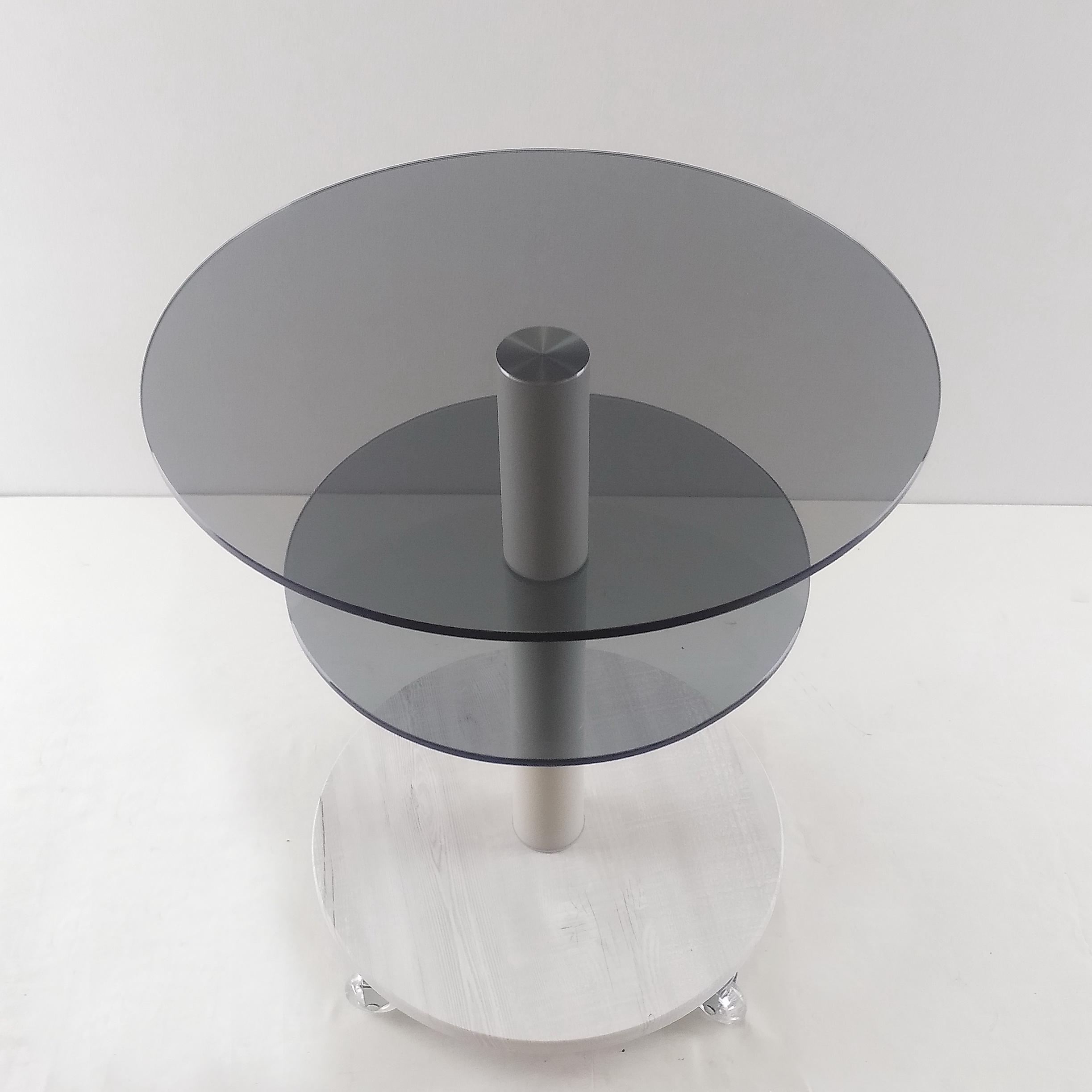 Стол журнальный стеклянный Commus Bravo Light 425 K gray-sosnak-wtm60 Светло-серый (411870202) - фото 5