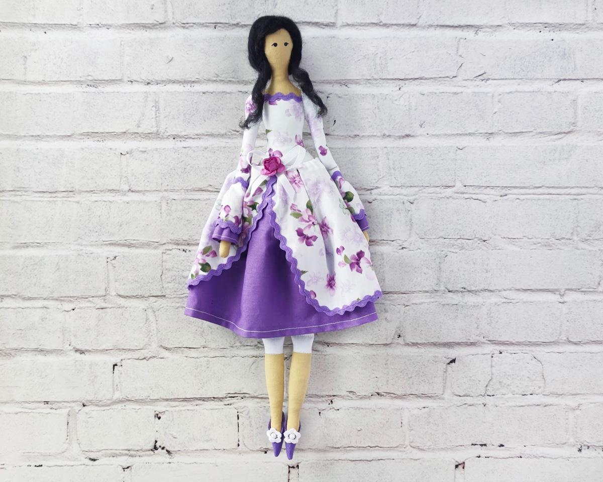 Лялька інтер'єрна Тільда в фіалковій сукні (1357828273)