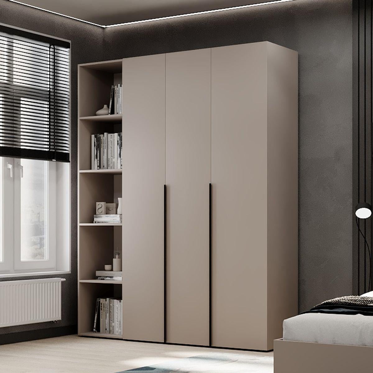 Шкаф распашный AiH Light №16 3-дверный с полками и штангой 160x220x50 см Кашемир (LTK01614000000)