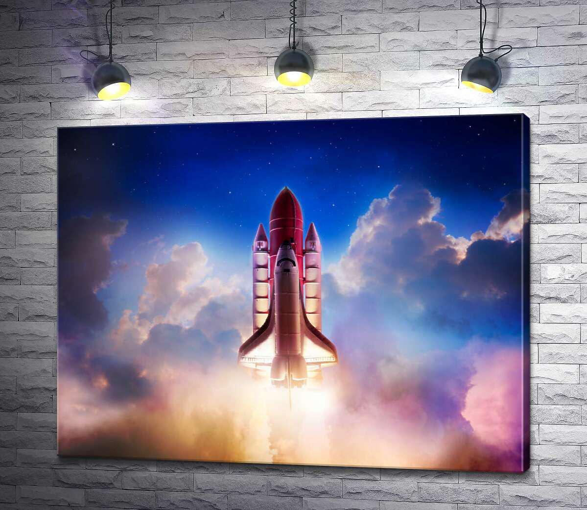 Картина ArtPoster Мощная сила поднимает ракету в космос 100x78 см Модуль №1 (003130)