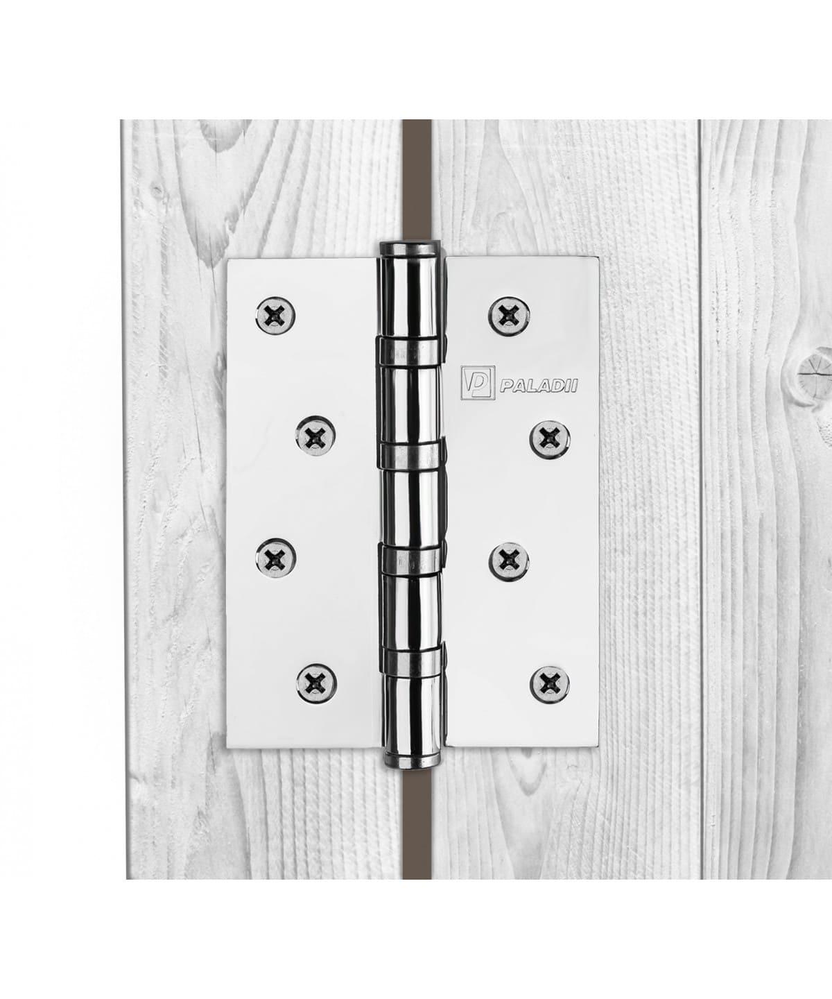 Петля для дверей врезная универсальная Paladii 4ВВ MBN 100х75х2,5 мм 2 шт. Хром белый (ПП088) - фото 2 Петля для дверей врезная универсальная Paladii 4ВВ MBN 100х75х2,5 мм 2 шт. Хром белый (ПП088) - фото 2