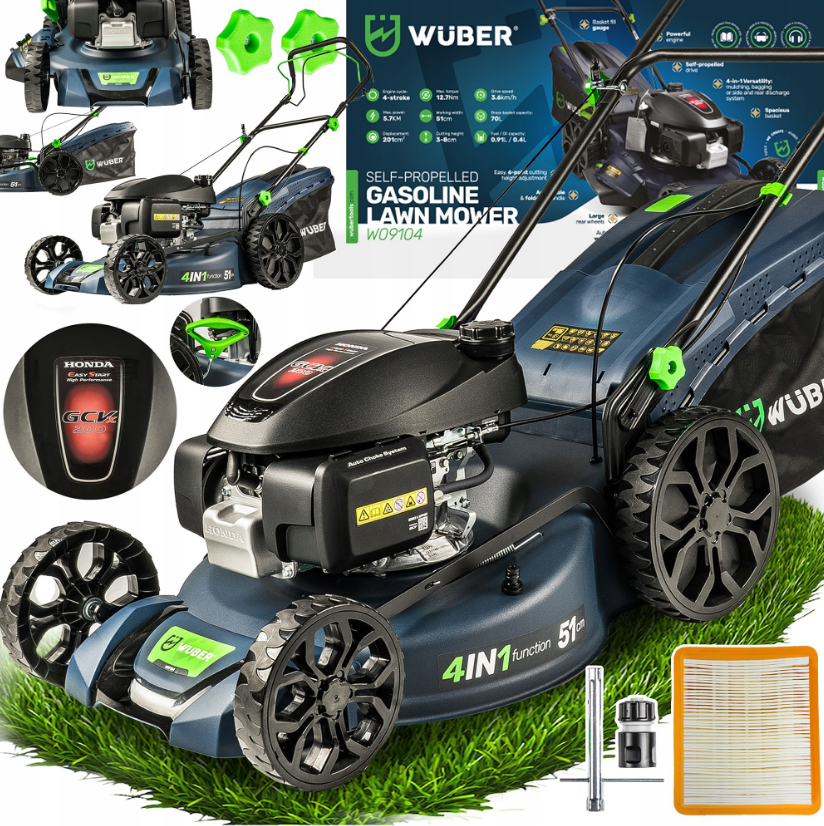 Газонокосарка бензинова Wuber 5,7 к. с. 70 л 51 см (W09104) - фото 3 Газонокосарка бензинова Wuber 5,7 к. с. 70 л 51 см (W09104) - фото 3