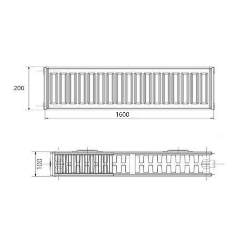 Радіатор сталевий Korado 22K бічне підключення 200x1600 мм Білий (12479202) - фото 2