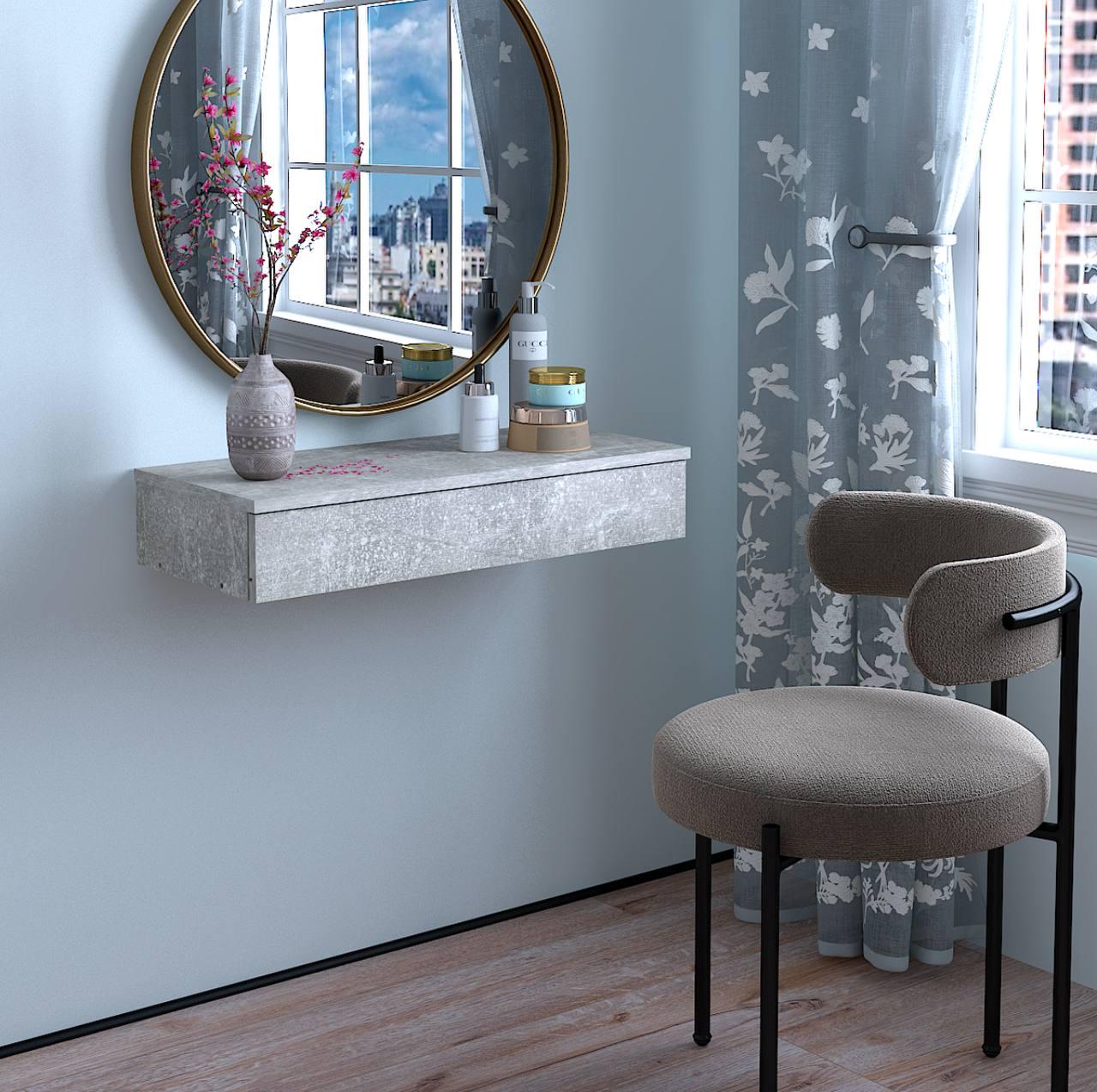 Стіл туалетний підвісний Стелла 1 704х310х130 мм Бетон