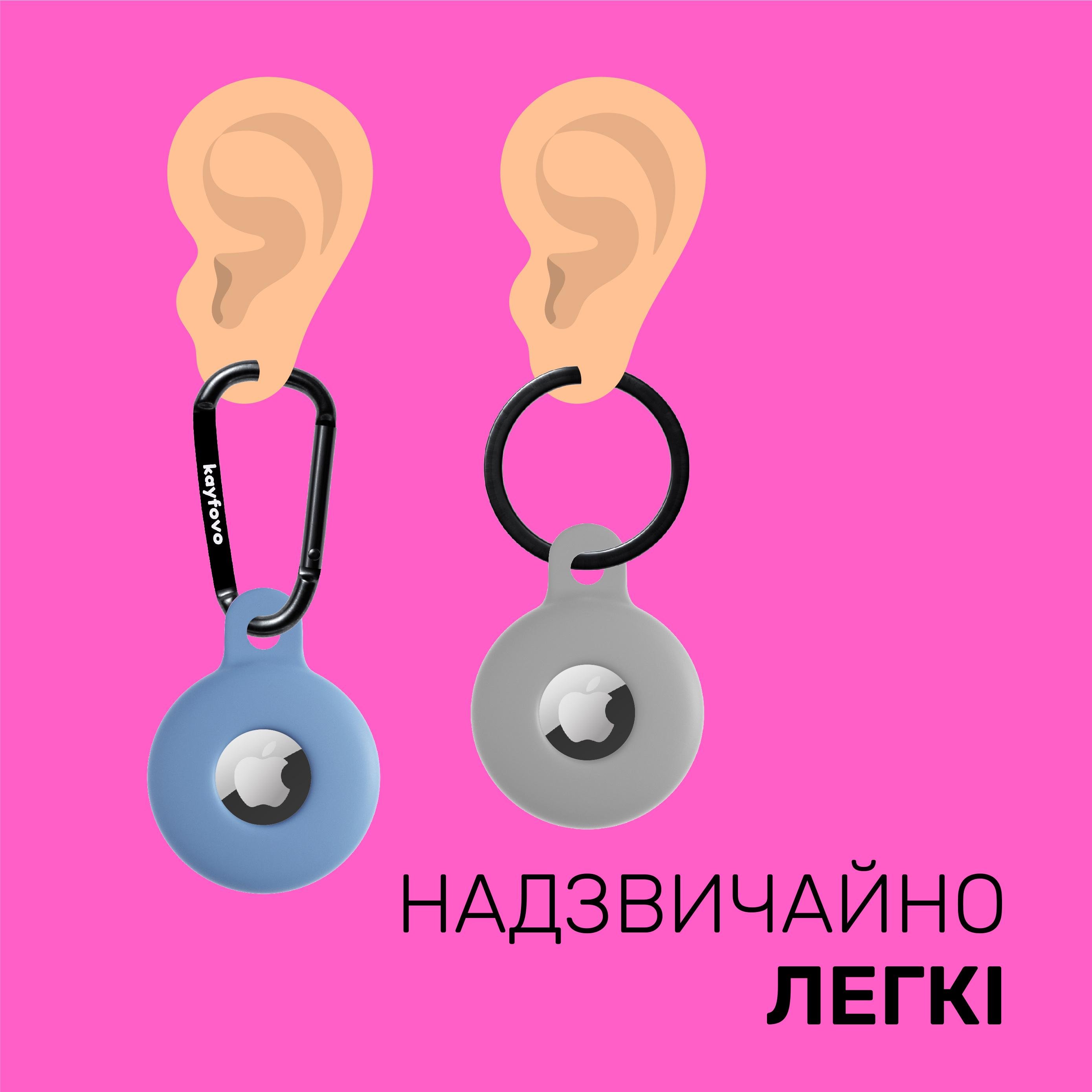 Чехол брелок Kayfovo PY2 для Apple AirTag с карабином 2 шт. Silicone Purple/Yellow (28651) - фото 2