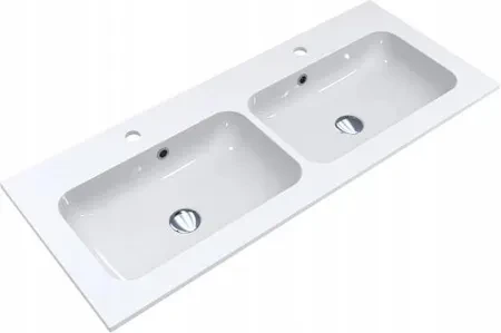 Раковина подвійна вбудована 1 Miraggio Biała 10х45 см White (168)