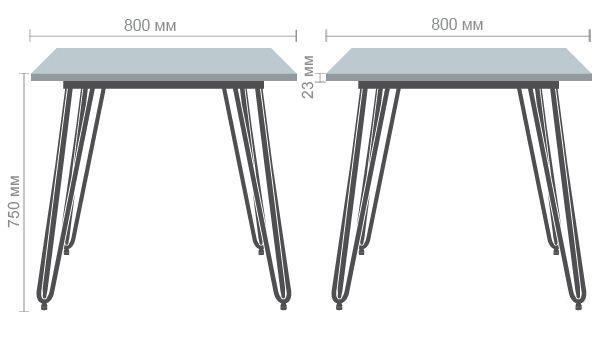 Стіл обідній AMF Smith 1200х750х600 сталь Чорний/Коричневий - фото 10 Стіл обідній AMF Smith 1200х750х600 сталь Чорний/Коричневий - фото 10