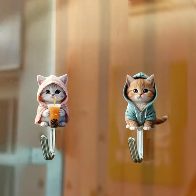 Самоклеючий настінний гачок-вішалка Кіт 2D 1 шт. Сріблястий з рожевим (2743174669) - фото 3 Самоклеючий настінний гачок-вішалка Кіт 2D 1 шт. Сріблястий з рожевим (2743174669) - фото 3