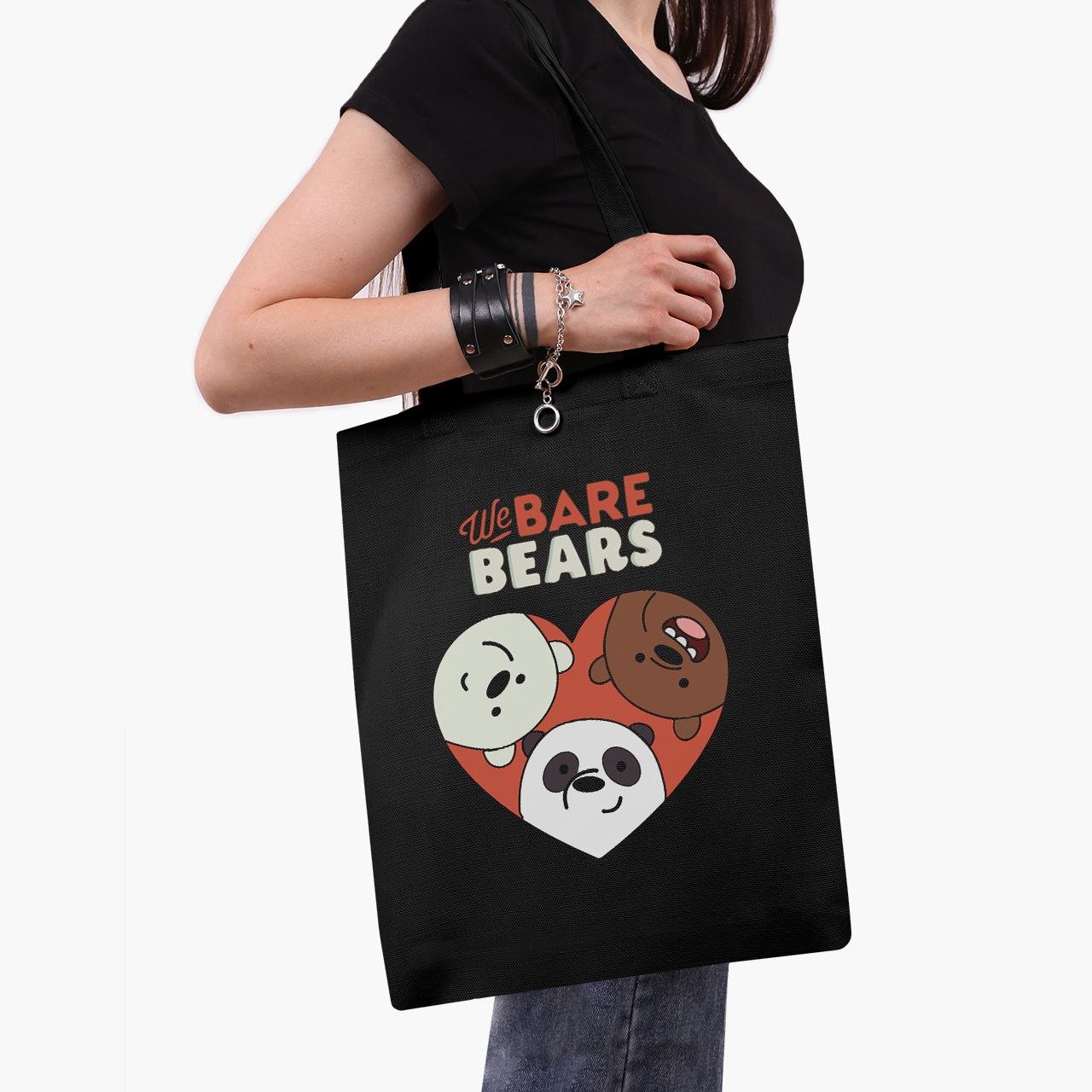 Еко сумка шоппер We Bare Bears 41x35 см Чорний (9227-2669-BK)