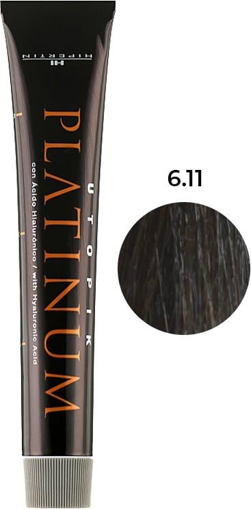 Крем-краска для волос Hipertin Utopik Platinum №6.11 Темный Блонд Пепельный 60 мл (29573917)