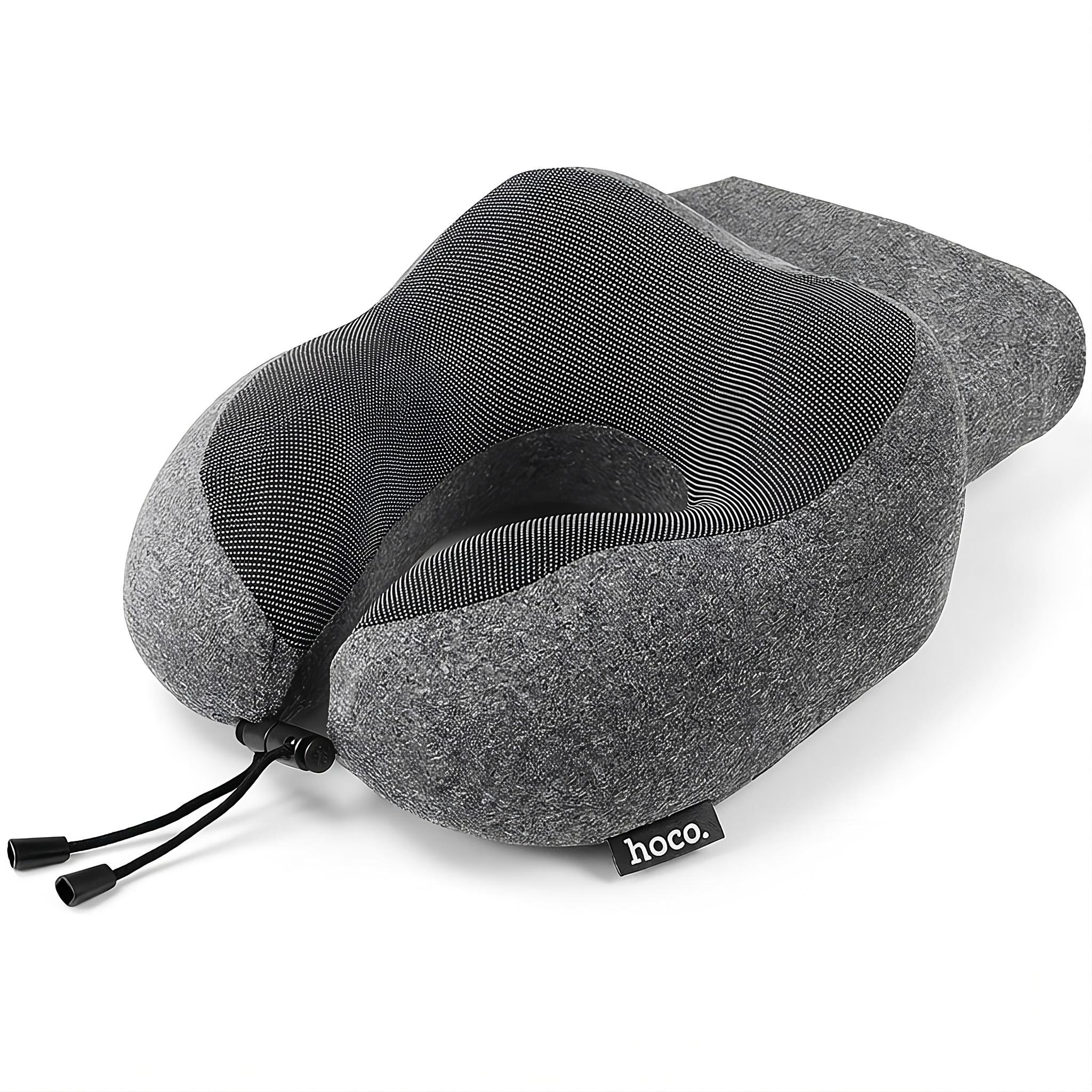 Дорожная подушка Hoco HX70 U-образная с анатомической формой которая адаптируюется под пользователя Серый
