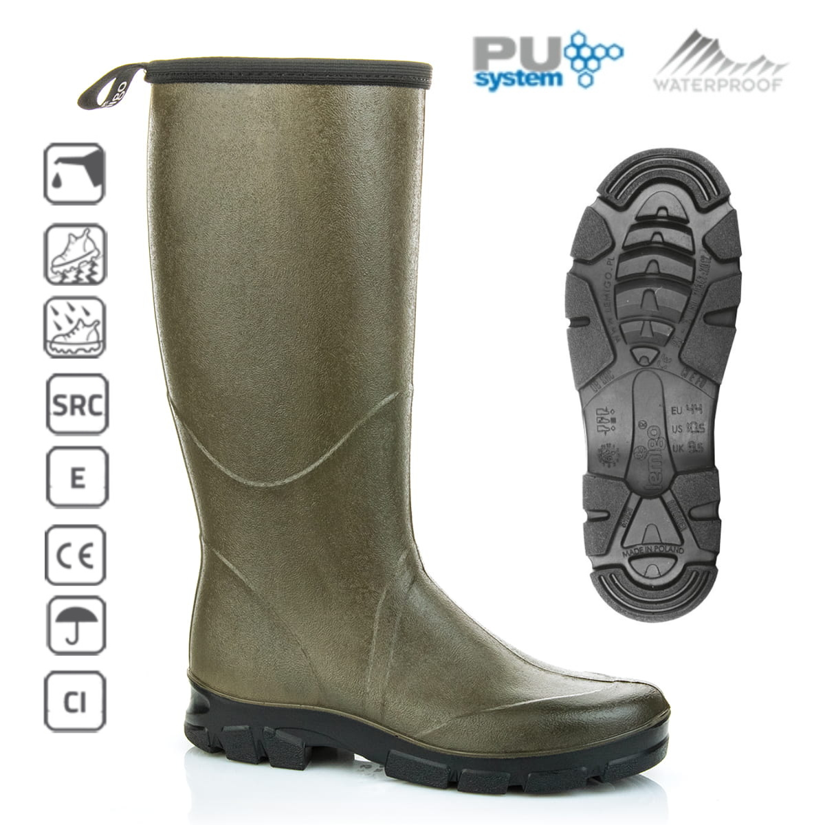 Сапоги резиновые мужские Lemigo Angler 720 из полиуретана и неопрена р. 47 (Lemigo720-47) - фото 2