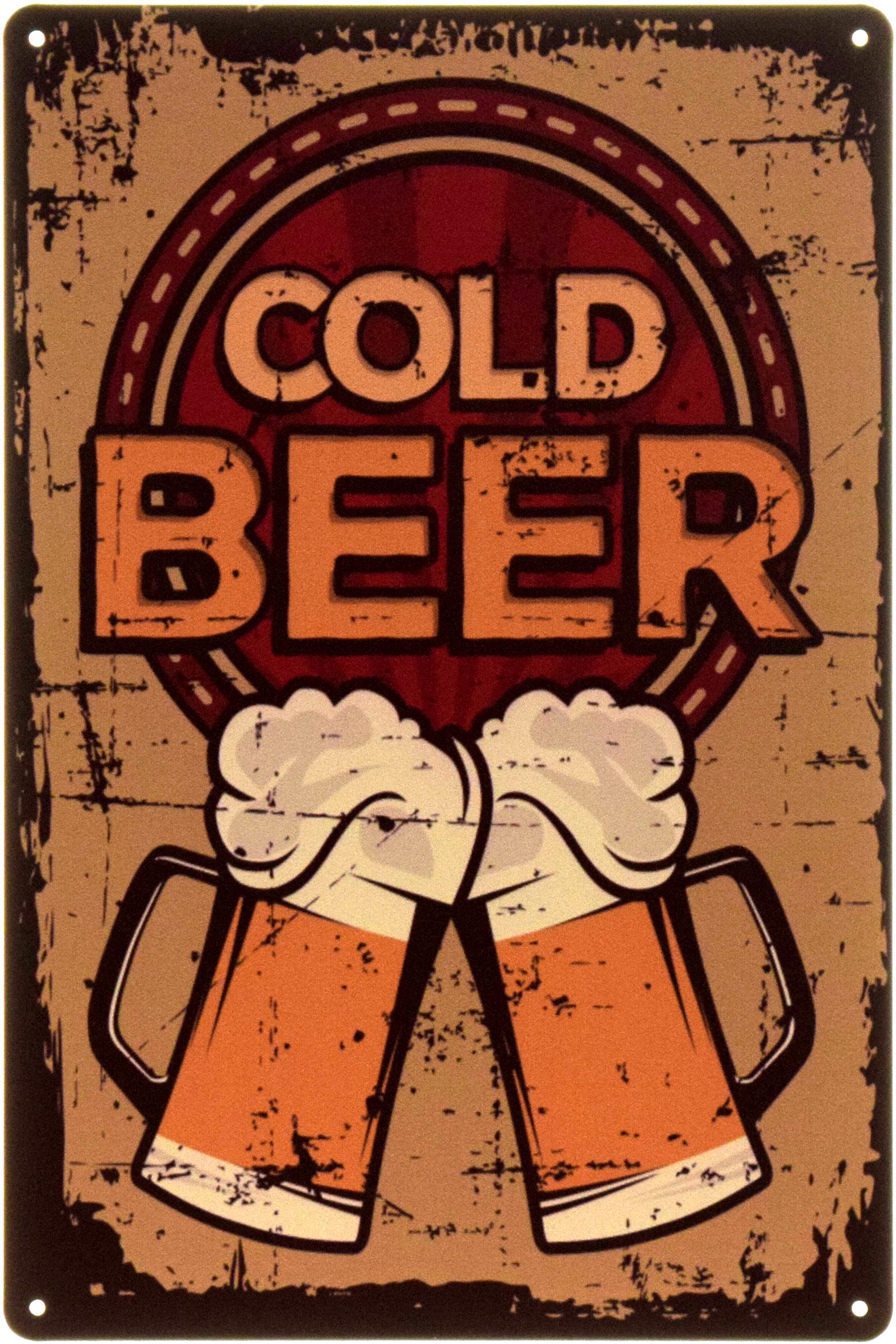 Табличка металлическая "Cold Beer" 20x30 см (ms-104487)
