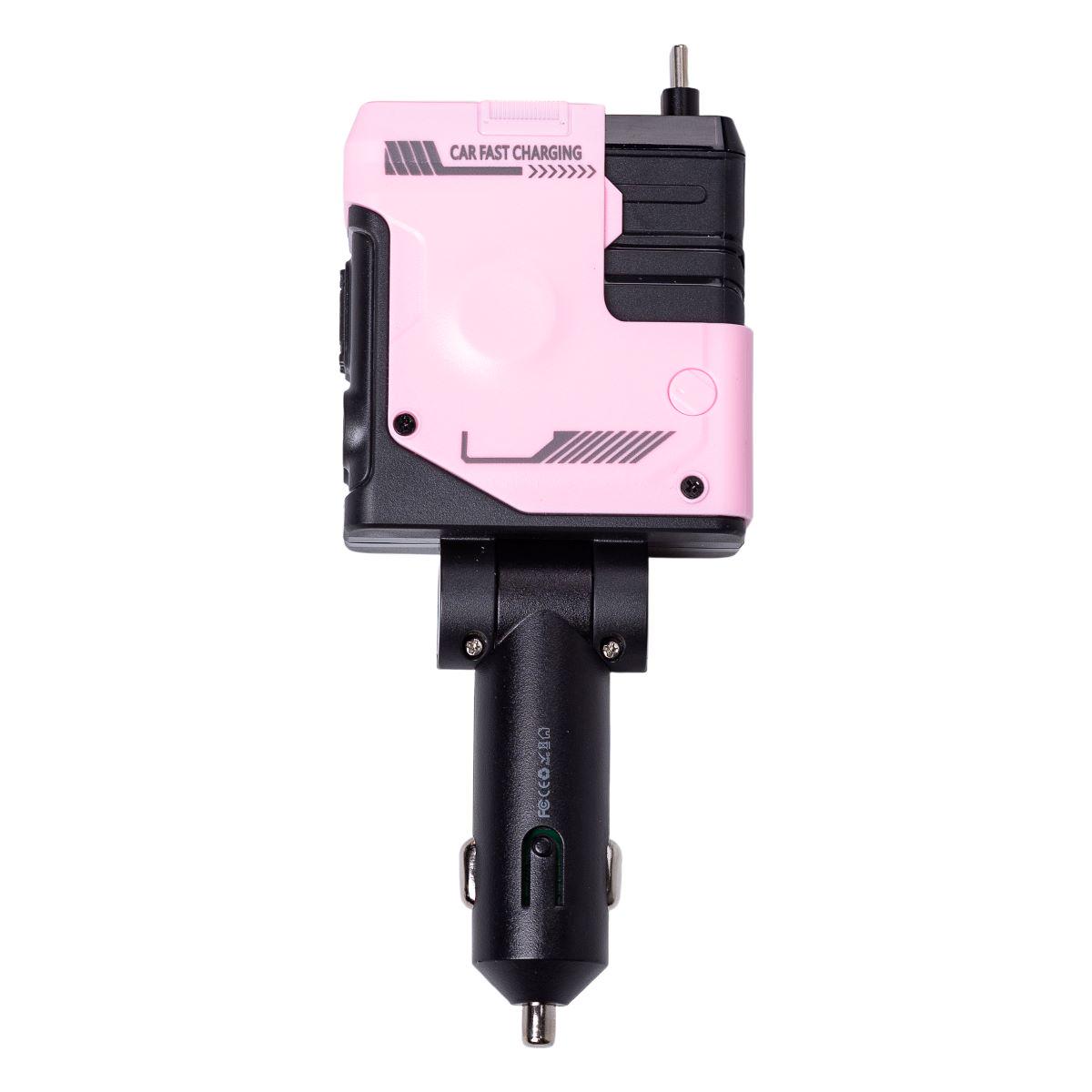 Зарядний пристрій автомобільний Mecha з висувними кабелями та портами USB/Type-C Рожевий (6834) - фото 14 Зарядний пристрій автомобільний Mecha з висувними кабелями та портами USB/Type-C Рожевий (6834) - фото 14